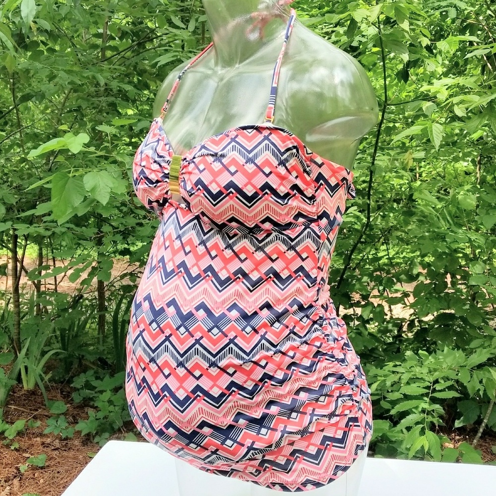 A Pea in the Pod Maternity Tankini Swim Top Sz S
